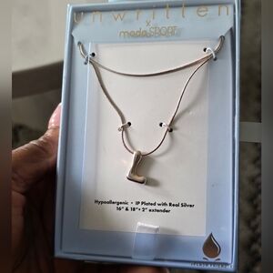 Unwritten Women Silver Letter L Name Initial Necklace New